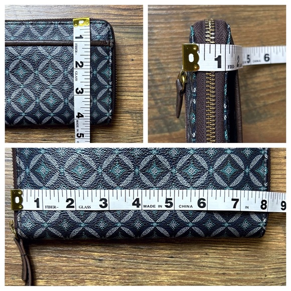 Fossil Geometric Logan Zip Around Wallet - Picture 9 of 10